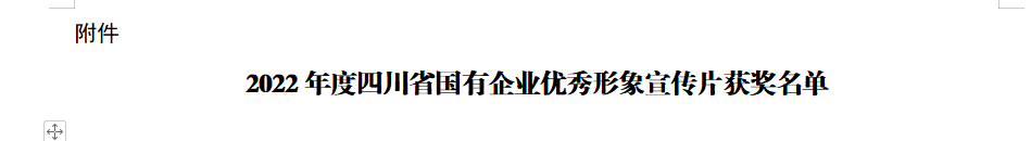 四川省大奖国际集团获2022年度四川省国有企业优秀形象宣传片三等奖